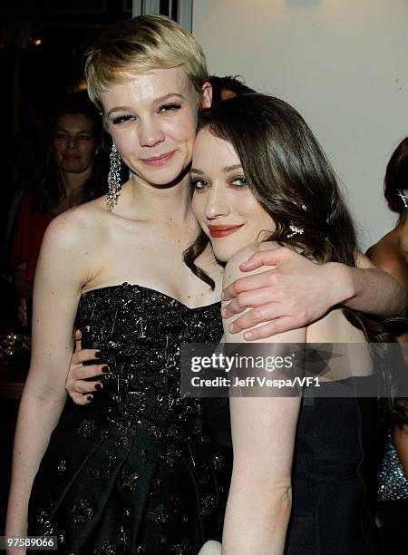 Actresses Carey Mulligan and Kat Dennings attends the 2010 Vanity Fair Oscar Party hosted by Graydon Carter at the Sunset Tower Hotel on March 7,...