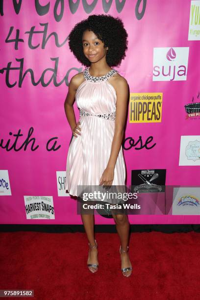 Brianna Reed attends Jillian Estell's red carpet birthday party with a purpose benefitting The Celiac Disease Foundation on June 15, 2018 in Los...