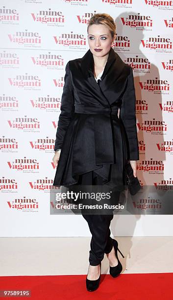 Italian Actress Carolina Crescentini attends the "Mine Vaganti" premiere on March 9, 2010 in Rome, Italy.