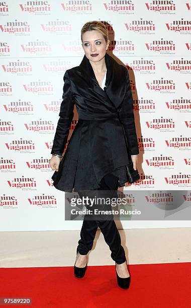 Italian Actress Carolina Crescentini attends the "Mine Vaganti" premiere on March 9, 2010 in Rome, Italy.