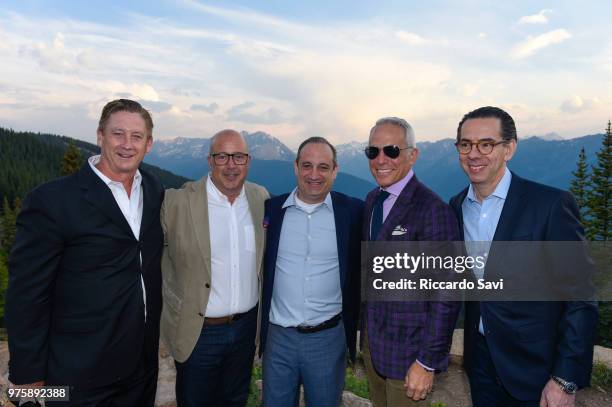 Tom Bair, Andrew Zimmern, Jon Werther, Geoffrey Zakarian, and Ricardo Romero attend the FOOD & WINE 36th annual FOOD & WINE Classic in Aspen at the...