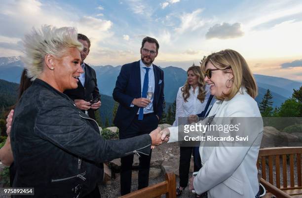 Anne Burrell, Hunter Lewis, Sue Werther, and Nancy Weber attend the FOOD & WINE 36th annual FOOD & WINE Classic in Aspen at the top of Aspen Mountain...