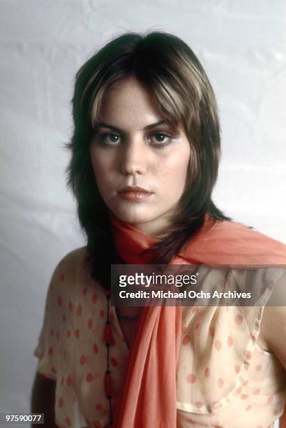 Joan Jett of the original lineup of the rock band 'The Runaways' poses for a portrait in Los Angeles in September 1975.