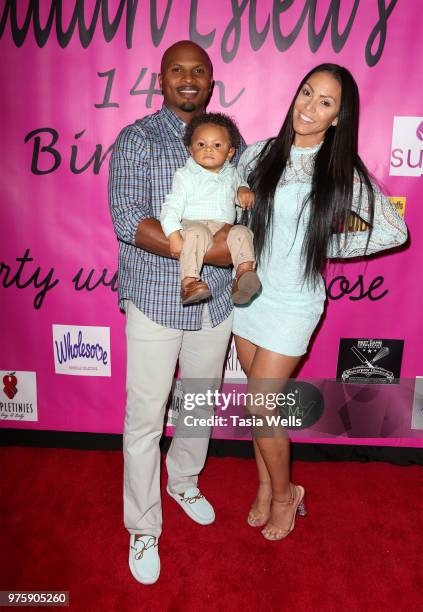 Eric King III, Eric King Jr. And Soulfia King attend Jillian Estell's red carpet birthday party with a purpose benefitting The Celiac Disease...