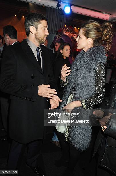 Gerard Butler and Trinny Woodall attend the afterparty following the world premiere of "Love Never Dies" at the Old Billingsgate Market on March 9,...