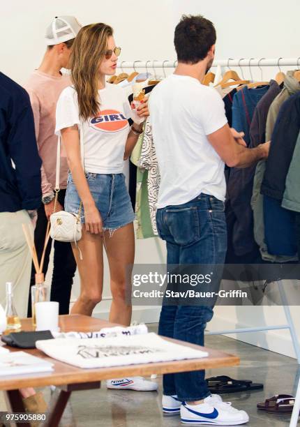 Alessandra Ambrosio and her ex-fiance, Jamie Mazur are seen on June 15, 2018 in Los Angeles, California.