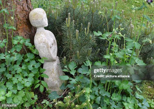 May 2018, Letschin, Germany : A sculpture in the garden of Gabriela von Oettingen and Susanne Stapff, who participate with their garden in Letschin...