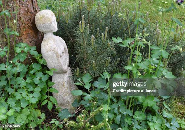 May 2018, Letschin, Germany : A sculpture in the garden of Gabriela von Oettingen and Susanne Stapff, who participate with their garden in Letschin...