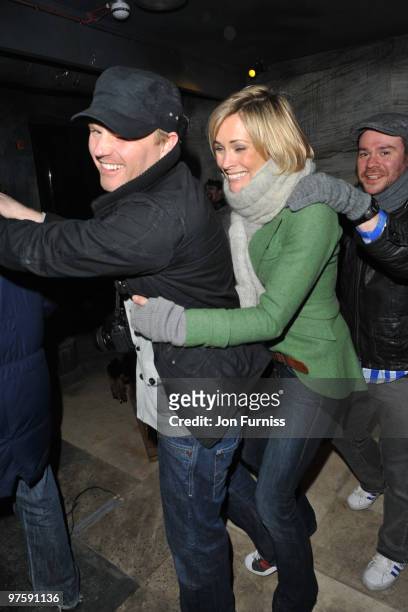 James Midgley and Jenni Falconer attend the launch of SAW Alive - the world's most extreme live horror maze at Thorpe Park on March 9, 2010 in...