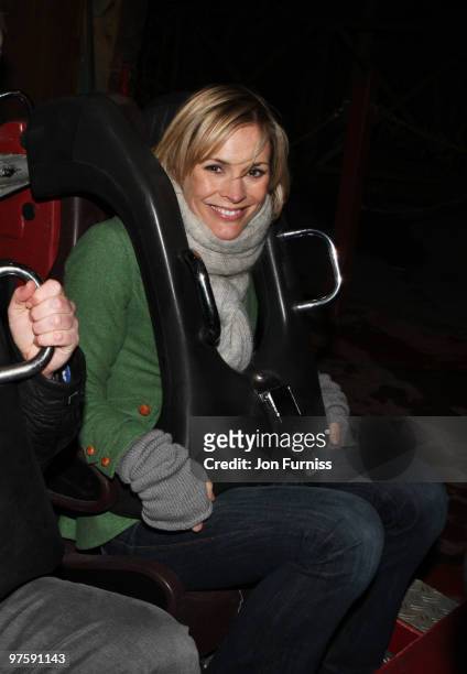 Jenni Falconer attends the launch of SAW Alive - the world's most extreme live horror maze at Thorpe Park on March 9, 2010 in Chertsey, England.