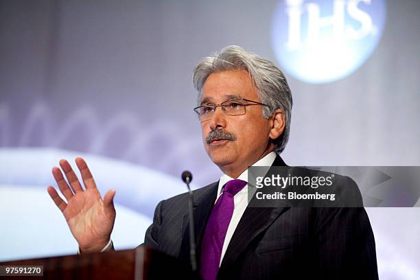 Alireza Moshiri, president of Africa and Latin America exploration and production for Chevron Corp., speaks at the 2010 CERAWEEK conference in...