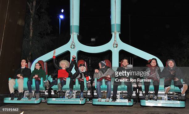 Jaime Winstone and Lois Winstone attend the launch of SAW Alive - the world's most extreme live horror maze at Thorpe Park on March 9, 2010 in...