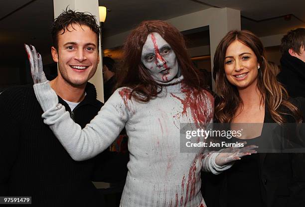 Gary Lucy and Chantelle Houghton attend the launch of SAW Alive - the world's most extreme live horror maze at Thorpe Park on March 9, 2010 in...