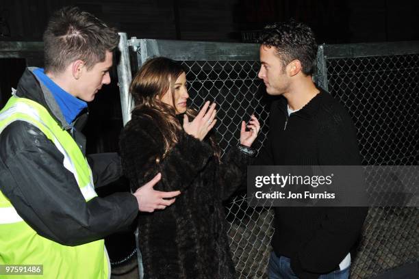 Chantelle Houghton and Gary Lucy attend the launch of SAW Alive - the world's most extreme live horror maze at Thorpe Park on March 9, 2010 in...