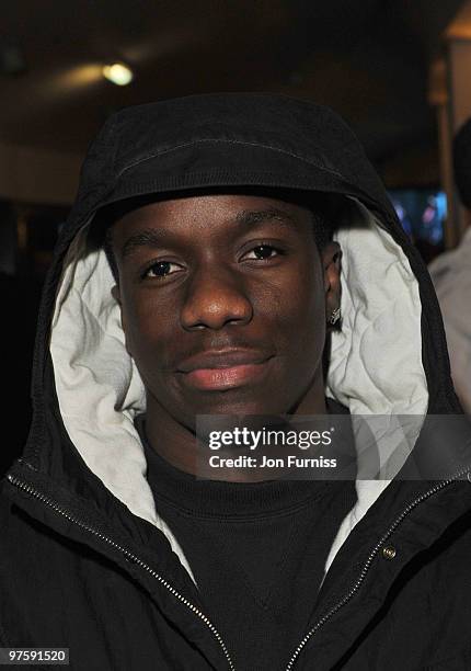 Tinchy Stryder attends the launch of SAW Alive - the world's most extreme live horror maze at Thorpe Park on March 9, 2010 in Chertsey, England.