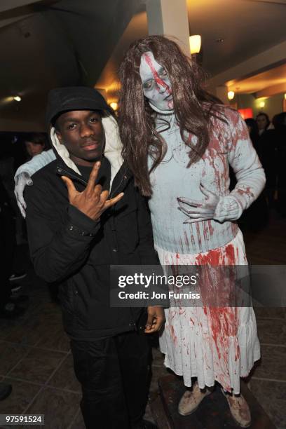 Tinchy Stryder attends the launch of SAW Alive - the world's most extreme live horror maze at Thorpe Park on March 9, 2010 in Chertsey, England.