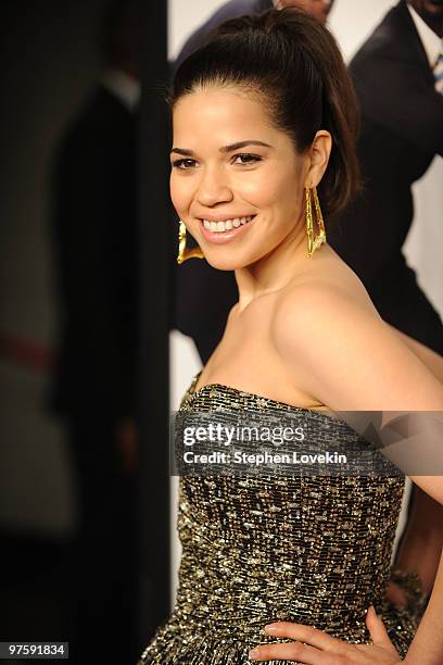 Actress America Ferrera attends the premiere of "Our Family Wedding" at AMC Loews Lincoln Square 13 theater on March 9, 2010 in New York City.