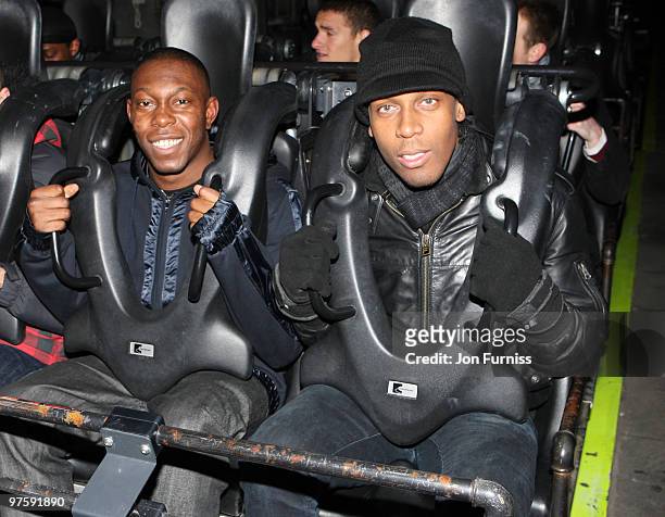 Dizzee Rascal and Lemar attend the launch of SAW Alive - the world's most extreme live horror maze at Thorpe Park on March 9, 2010 in Chertsey,...