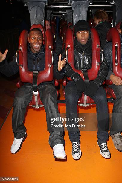 Dizzee Rascal and Lemar attend the launch of SAW Alive - the world's most extreme live horror maze at Thorpe Park on March 9, 2010 in Chertsey,...