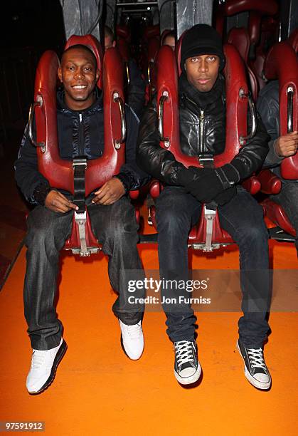 Dizzee Rascal and Lemar attend the launch of SAW Alive - the world's most extreme live horror maze at Thorpe Park on March 9, 2010 in Chertsey,...