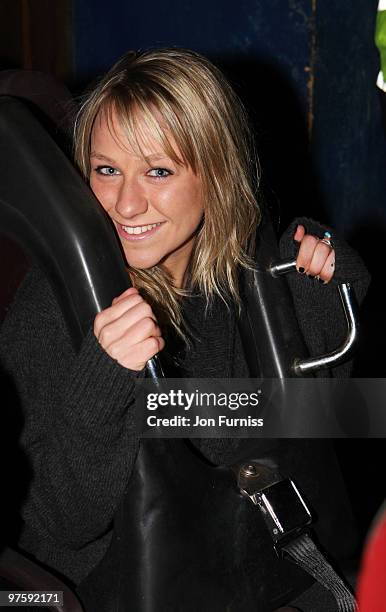 Chloe Madeley attends the launch of SAW Alive - the world's most extreme live horror maze at Thorpe Park on March 9, 2010 in Chertsey, England.