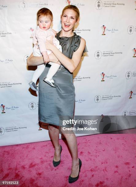 Actress Kelly Rutherford and daughter Helena Grace attend the 19th annual Bunny Hop at FAO Schwarz on March 9, 2010 in New York City.