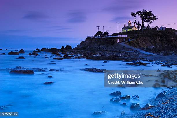 battery point lighthouse - crescent city stock pictures, royalty-free photos & images