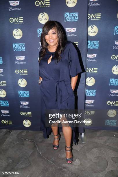 Kym Whitley attends TV One Private Dinner during American Black Film Festival 2018 at Mondrian South Beach on June 15, 2018 in Miami, Florida.
