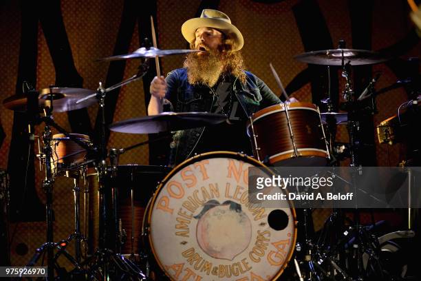 Brit Turner of Blackberry Smoke performs live at Union Bank & Trust Pavilion on June 15, 2018 in Portsmouth, Virginia.