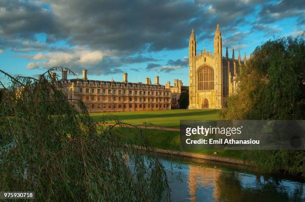 clouds over kings college, cambridge, england, uk - cambridge england stock pictures, royalty-free photos & images