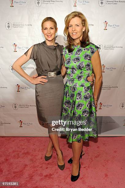 Actress Kelly Rutherford and President of MSKCC Heather Leeds attend the 19th annual Bunny Hop hosted by the Associates Committee of The Society of...