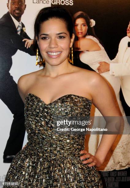 Actress America Ferrera attends the premiere of "Our Family Wedding" at AMC Loews Lincoln Square 13 theater on March 9, 2010 in New York City.