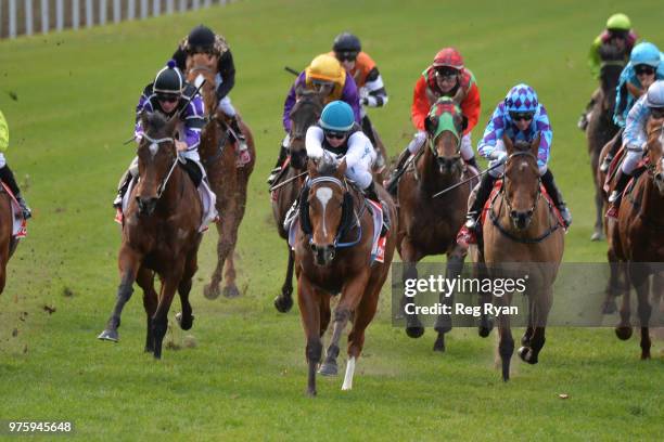 Showpero ridden by Jamie Kah wins the Epi CafÃ© Plate at Moonee Valley Racecourse on June 16, 2018 in Moonee Ponds, Australia.