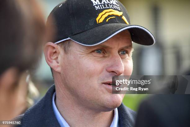 Glen Kent after winning the Epi CafÃ© Plate, at Moonee Valley Racecourse on June 16, 2018 in Moonee Ponds, Australia.