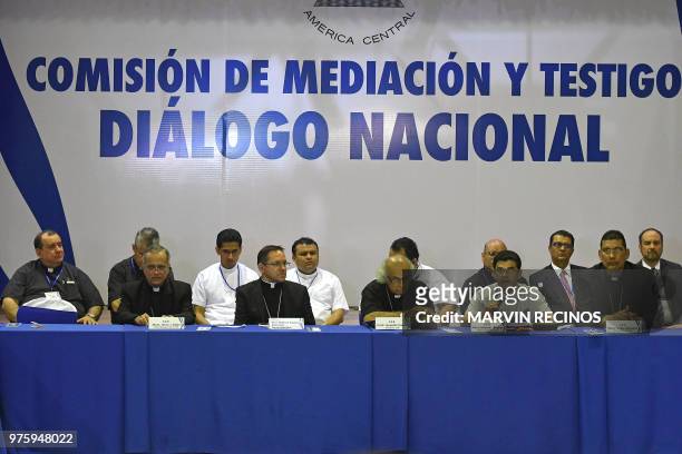 Nicaragua's Roman Catholic church representatives take part in "national dialogue" talks among government's representatives, Nicaragua's Roman...