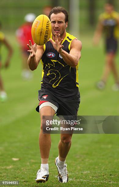 Jude Bolton of the Swans in action during a Sydney Swans AFL training session at Lakeside Oval on March 10, 2010 in Sydney, Australia.