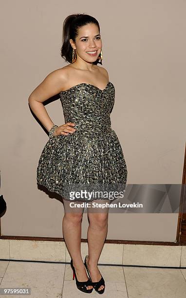 Actress America Ferrera attends the after party for the premiere of "Our Family Wedding" at Providence on March 9, 2010 in New York City.