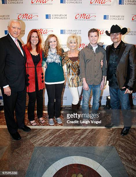 Sen. Orrin Hatch , Victoria Shaw, Tiegan Hatch, Lorrie Morgan, Ethan Hatch and John Rich attend the Country Music Association's Story Tellers and...