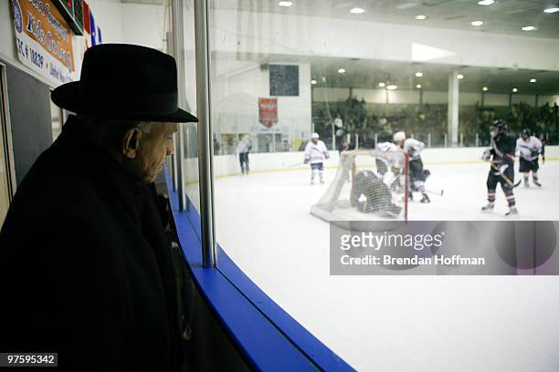 Willie O'Ree, the first African American to play in the NHL, watches the Congressional Hockey Challenge on March 9, 2010 in Washington, DC. The game...