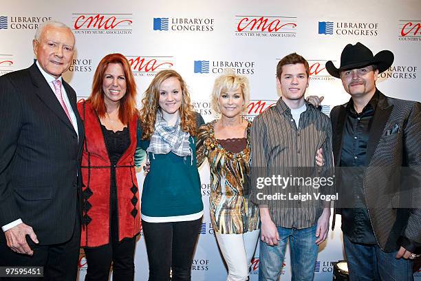 Sen. Orrin Hatch , Victoria Shaw, Tiegan Hatch, Lorrie Morgan, Ethan Hatch and John Rich attend the Country Music Association's Story Tellers and...