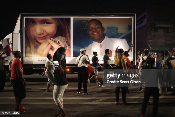 Residents participate in an end of school year peace march and rally on June 15, 2018 in Chicago, Illinois. Chicago natives Jennifer Hudson and...