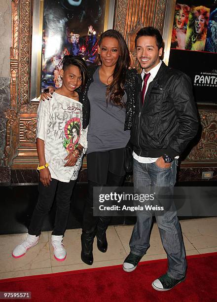 Singer Melanie Brown , her daughter Phoenix and Jay Rodriguez attend the opening night of 'CATS' at the Pantages Theatre on March 9, 2010 in...