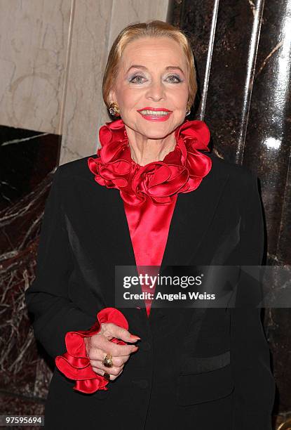 Actress Anne Jeffreys attends the opening night of 'CATS' at the Pantages Theatre on March 9, 2010 in Hollywood, California.