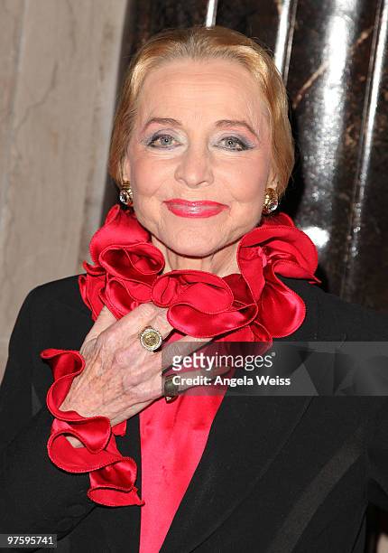 Actress Anne Jeffreys attends the opening night of 'CATS' at the Pantages Theatre on March 9, 2010 in Hollywood, California.