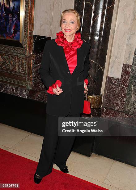 Actress Anne Jeffreys attends the opening night of 'CATS' at the Pantages Theatre on March 9, 2010 in Hollywood, California.