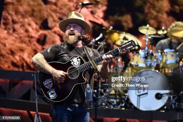 Zac Brown of Zac Brown Band performs on stage during the "Down The Rabbit Hole" Tour in Boston at Fenway Park on June 15, 2018 in Boston,...