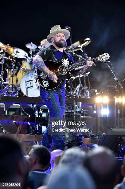 Zac Brown of Zac Brown Band performs on stage during the "Down The Rabbit Hole" Tour in Boston at Fenway Park on June 15, 2018 in Boston,...