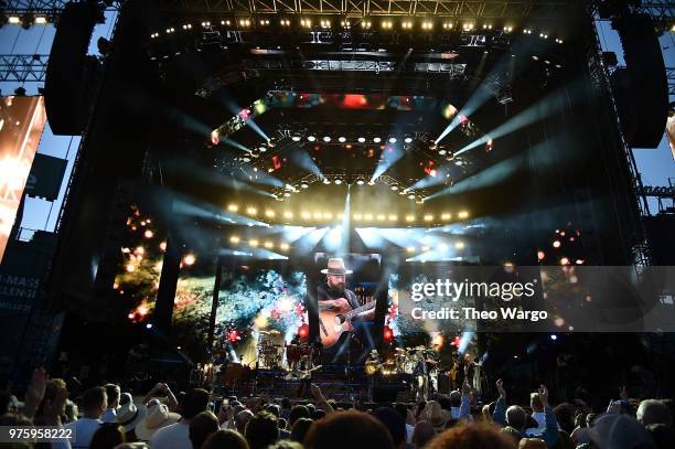 Zac Brown of Zac Brown Band performs on stage during the "Down The Rabbit Hole" Tour in Boston at Fenway Park on June 15, 2018 in Boston,...