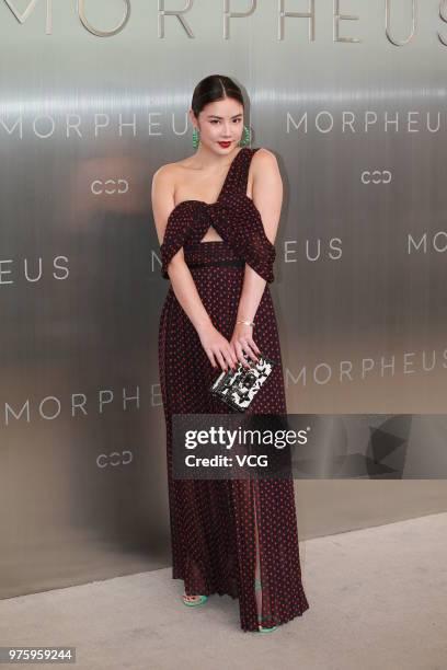 Model Gaile Lok attends the opening ceremony of Morpheus Hotel on June 15, 2018 in Hong Kong, China.