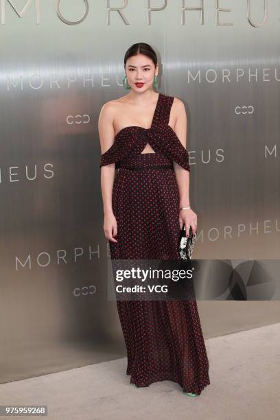 Model Gaile Lok attends the opening ceremony of Morpheus Hotel on June 15, 2018 in Hong Kong, China.
